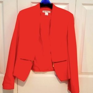 Woman orange blazer